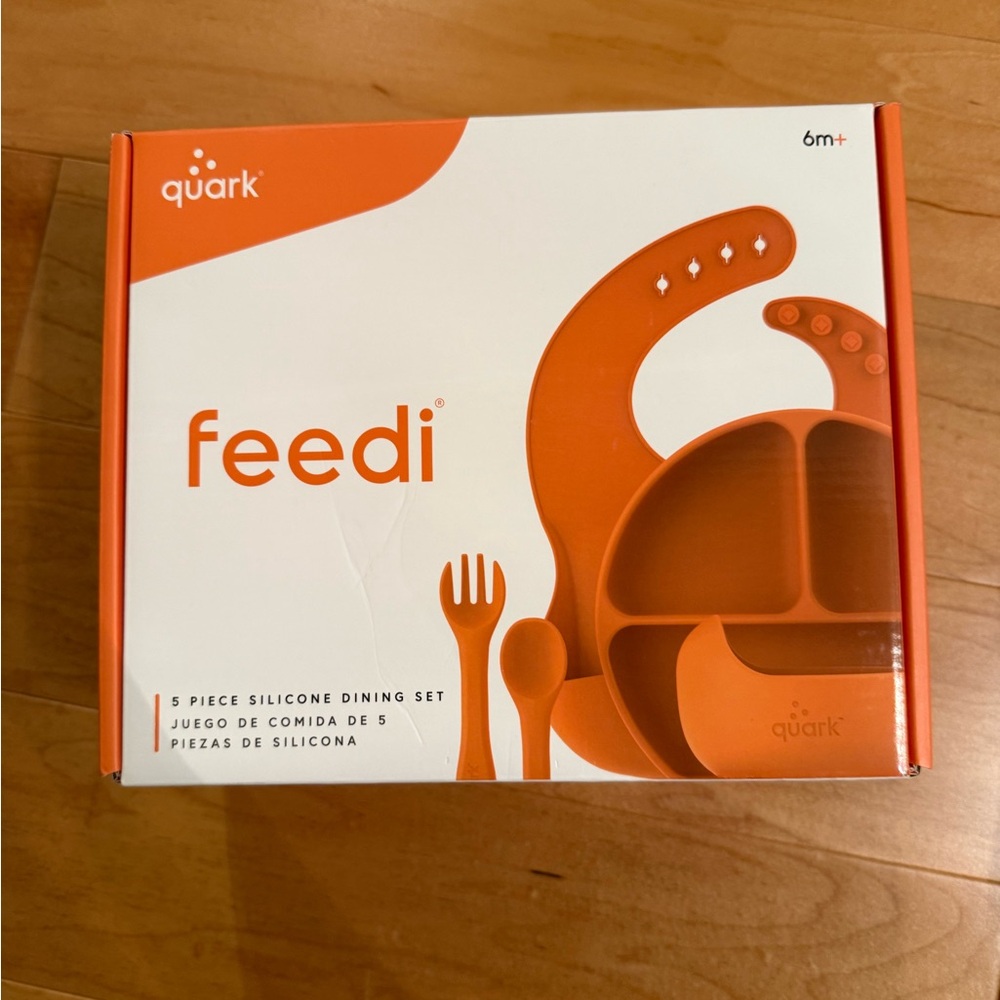 Feedi Orange Silicone Dining Set NWT